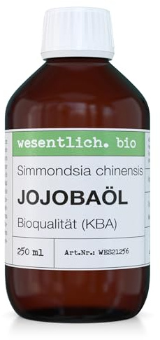 wesentlich. Jojobaöl Bio kaltgepresst | 100% rein und natürlich | Pure Pflege und Reinigung für Gesicht, Haut & Haare | 250ml Braunglasflasche