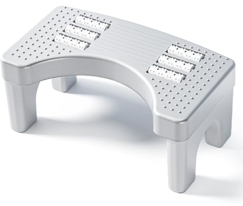 Toilettenhocker Erwachsene, Toilettenhocker Klappbar Hoch, Staubfrei und rutschfest WC Hocker Erwachsene, Eingedickter Klohocker für Assist Relieve Verstopfung, Blähungen, Reizdarmsyndrom (Weiß)