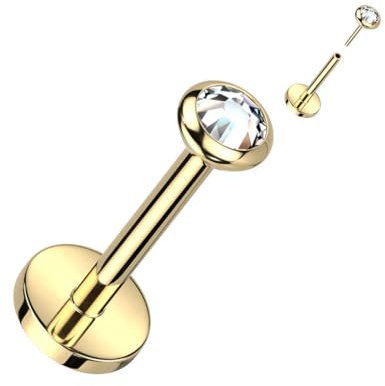 Stachelkleid Titan Labret Zirkonia Opal Push-In Piercing Ohr-Stecker Helix Tragus Lippenpiercing Medusa Nostril