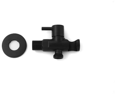 Brass External Thread G1/2 Angle Valve Black Wall-Mounted Water Inlet and Outlet Shut-Off Valve Household Bathroom Accessories,Black D