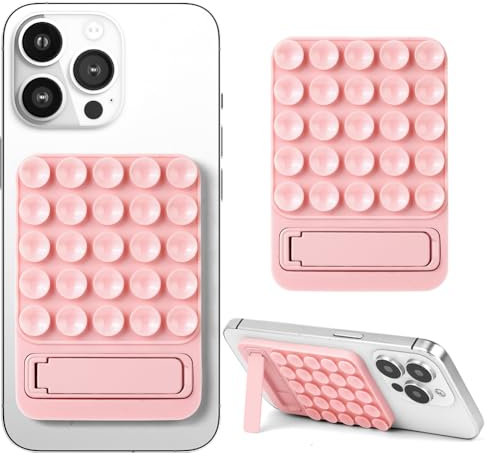 HOTUT Phone Suction Pad, Non Slip Suction Cup Phone Mount with Backing Mobile Fidget Mirror Holder for Selfies and Tiktok Videos, Sticky Smartphone Grip Compatible with iPhone and Android Cases