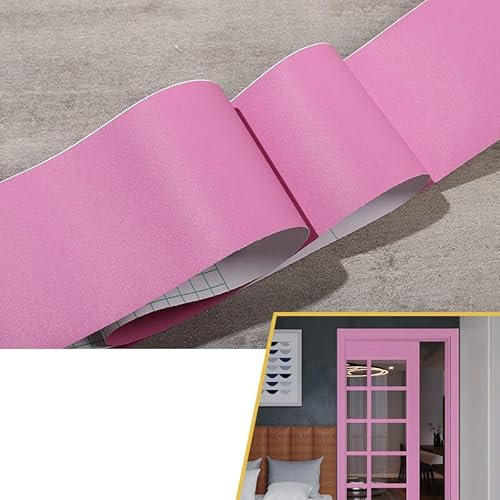 Dostear Tapetenbordüre Selbstklebende Bordüre Wand Wohnzimmer Tapeten Fliesenaufkleber Bad Dekoband Selbstklebend Rosa Farbe 20cm X 500cm