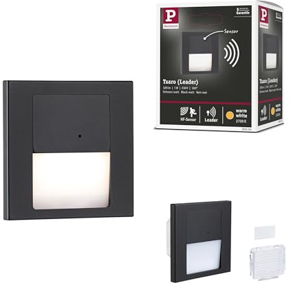 Paulmann 80004 LED Wandeinbauleuchte Tsaro eckig 80x36mm 1W 80lm 230V 2700K Schwarz