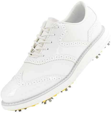 PENXZT 9 Spikes Golfskor Herr Nya Halkfria Lätt Andningsbara Golfskor Med Stöd För Fötter,A,48 EU