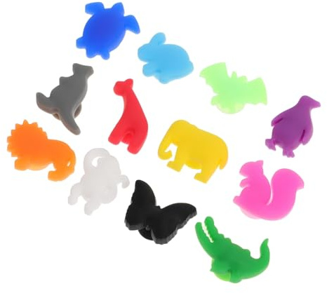 VALICLUD 12 pezzi Segnabicchieri in Silicone Animali Marcatori Decorativi per Bicchieri da Vino Riutilizzabili per Feste e Eventi Funzionale e Pratico