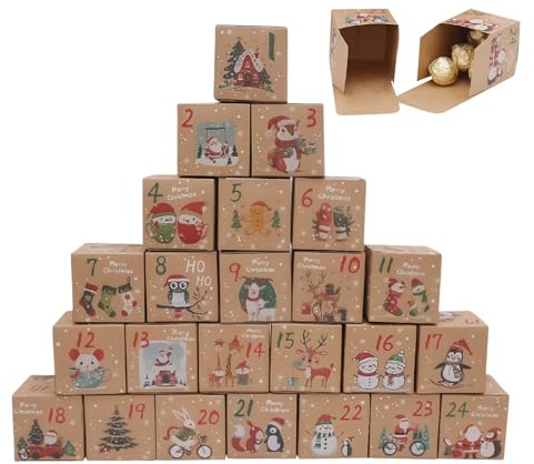 Scatola per calendario di Natale – Forniture per feste ricaricabili per decorazioni per la casa, decorazioni pieghevoli per scatole per feste per adulti, feste, compleanni, matrimoni, eventi