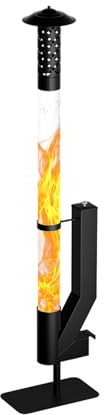 Feuerrohr – Edelstahl Outdoor Feuersäule und Pelletfackel Terrassenheizer mit Stabiler Basis - Elegante Gartenkamin Alternative für Terrasse und Garten