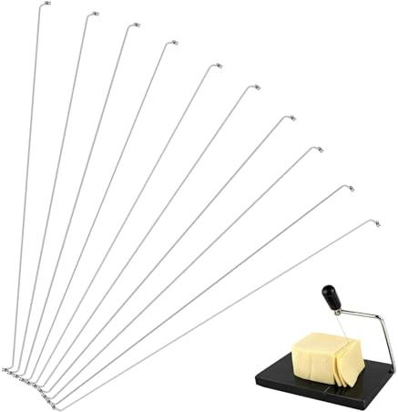 TOYANDONA Cortador de Queso de Alambre Inoxidable 10 Piezas Alambre para Cortar Queso y Jamón Herramienta de Cocina Manual Ligera y Fácil de Limpiar Rebanador de Mantequilla Casa