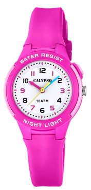 Calypso Montre Enfant Analogique Caoutchouc Rose - Mouvement Quartz - Verre Haute Résistance - Étanche 10 ATM K6069/1 - Sweet Time