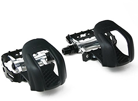 Fahrrad Pedale mit Pedalhaken leicht laufend mit geschlossenen Kugellagern 9/16 Zoll Gewinde Pedalkäfig für SingleSpeed Fixy MTB, Indoor Fahrräder/Hometrainer - Pedal Haken Käfig ohne Riemen