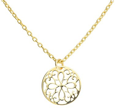 My Gold Damen Halskette Gold 333 Kette Mit Anhänger Echtes Gelbgold (8 Karat) Damenkette 45cm Lebensblume Mandala Ornament Flor de Vida