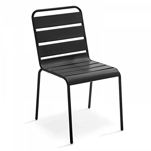 Oviala Chaise de Jardin en métal Gris Anthracite - Palavas
