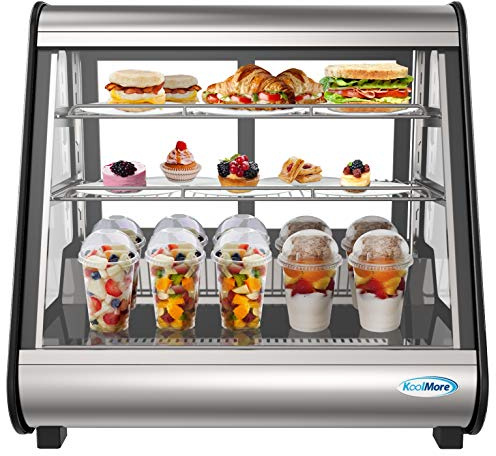KoolMore - CDC-4C-BK 27 Commercial Countertop Refrigerator Display Case Merchandiser with LED Lighting - 4.6 cu. ft, Black and Stainless Steel (858154008300)
