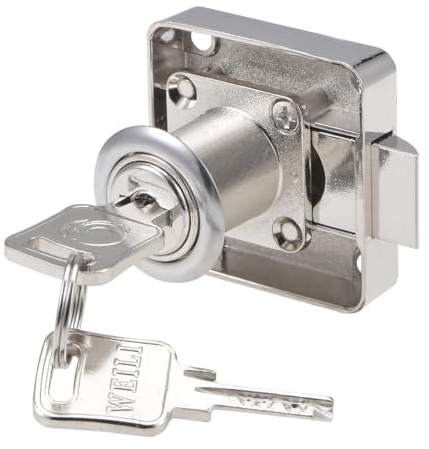 sourcing map Drawer Cabinet Lock 18mm Diameter 22mm Length Cylinder Keyed Different