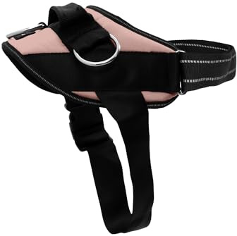 ShawnCo Essential Dog Harness, No-Pull Pet Vest with 3 Leash Clips, No Choke, Reflective, Adjustable and Padded, for Easy Walking and Training for Small, Medium and Large Dogs (Rose Gold, L)