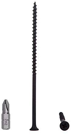 Confezione da 40 pezzi di viti per legno in acciaio al carbonio fosfato nero, 4,8 x 120 mm, testa di ricambio Phillips Bugle per truciolare (40, 4,8 x 120 mm)