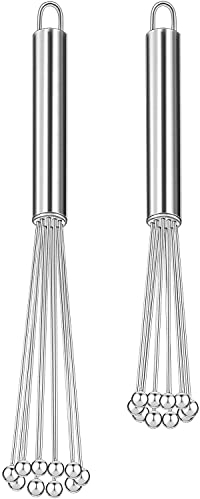 LATRAT 2 palline per frusta in acciaio inox da 10 pollici e 12 pollici, frusta a sfera in acciaio inox con sfere, per cucinare, mescolare, frustare, sbattere, mescolare