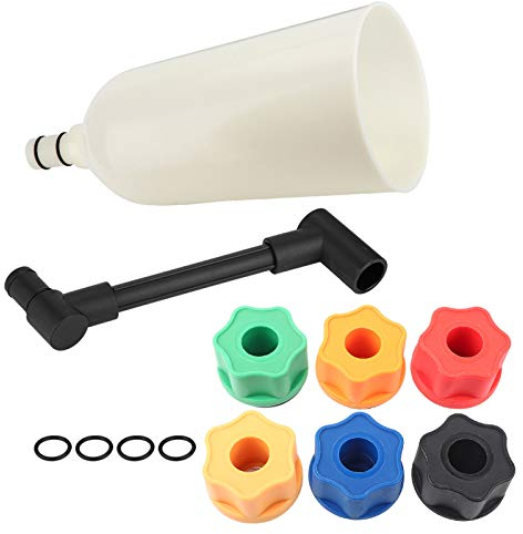 Öltrichter-Adapter-Set, Öltrichter, ABS-Kunststoff 8-teilig Automotor-Öltrichter-Adapter Füller-Set plus schwenkbares, versetztes Verlängerungsrohr Geeignet zum Einfüllen von Öl für viele Fahrzeugtype
