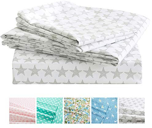 Vonty Kids Bed Sheets Twin XL Stars Printed Sheets for Boys & Girls, Soft Lightweight Microfiber Easy Wash Bedding Set (1 Fitted Sheet + 1 Flat Sheet + 1 Pillowcase)