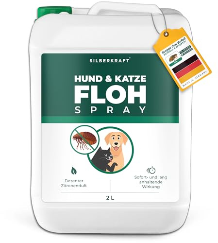 Silberkraft Floh-Spray für Hunde & Katzen [2 Liter] mit Sofortwirkung | Flohspray für Hund Katze und Haustiere - Anwendung am Tier - Anti-Floh-Mittel gegen Flöhe, Zecken, Parasiten, Ungeziefer