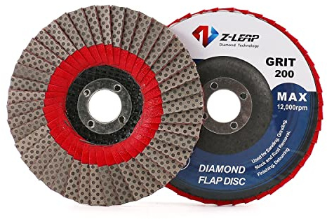 Roues de meulage de 10,2 cm, grain 200, disque abrasif à lamelles de 100 mm pour meuleuse d'angle, disque de ponçage diamant avec arbre de 1,5 cm