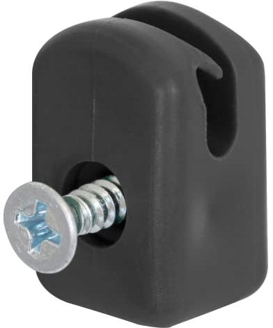 Alberts 656065 Spanndrahthalter mit Schraube | Kunststoff, schwarz | 10er Set