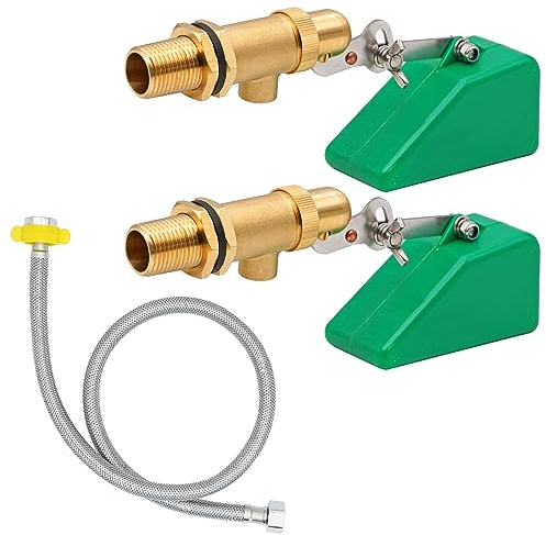 BREUAILY 2Pcs Schwimmerventil 1/2 zoll und Edelstahlrohr Messing Ventil Schwimmerventil mit Verstellbarem Arm Automatische WassernachfüLlung für Tank Pool Rinder Schafstränken