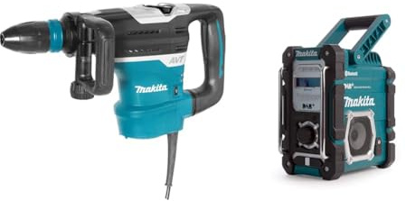 Makita HR4013C Kombihammer für SDS-MAX 40 mm & DMR112 Akku-Baustellenradio 7,2 V - 18 V mit DAB+ und Bluetooth (ohne Akku, ohne Ladegerät), türkis