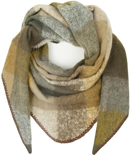 Glamexx24 XXL Schal Damen Schal Halstuch Unisex Schal Poncho Dreieckige Form Trendfarben Winterschal Kariert Schal Viele Variationen