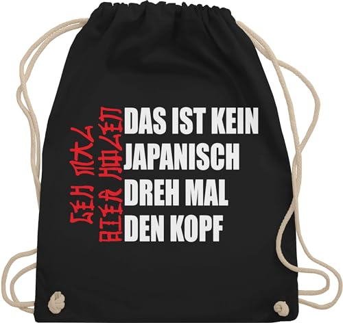 Turnbeutel Rucksack - Party & Alkohol Herren - Geh mal Bier holen Japanisch Biertrinker Geschenk Bierliebhaber Bierfans Scherzartikel Biergeschenke Lustig - Unisize - Schwarz - saufrucksack sauf