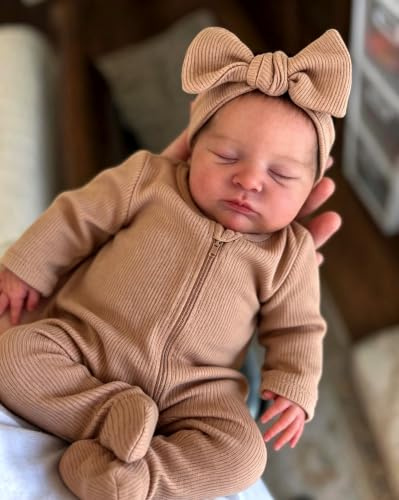 Zero pam Reborn Baby Mädchen - 50CM Echte Baby Puppe - Realistische Babypuppe mit Haar