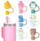 Animal Straw Covers Cap for Stanley Cup, Straw Topper for 30&40 Oz Stanley Tumbler with Handle,10mm 0.4in Reusable Straw Tips Lids Dust-Proof Topper for Water Bottle 7pcs Cute Pattern
