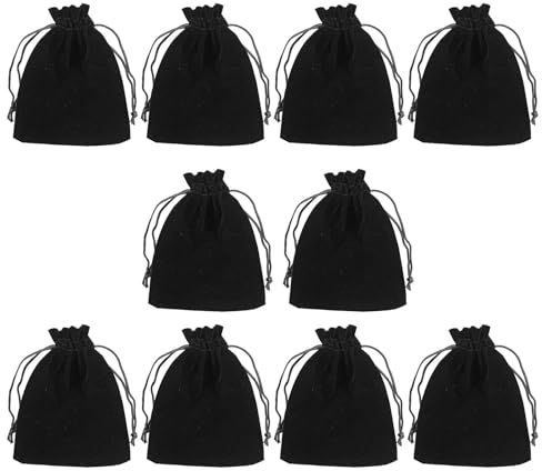 FENOHREFE 10 kleine Würfelbeutel, langlebig, Samt, Tragetasche, wiederverwendbar, weich, mit Kordelzug, Süßigkeiten, Hochzeit, Geschenktüte, Schmuck, Geschenktüte