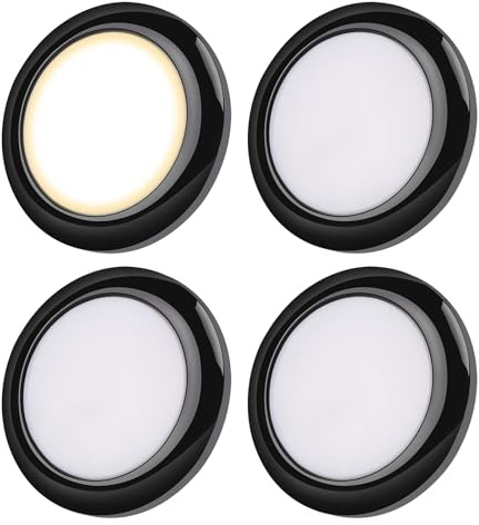 acegoo 12V LED Lampen Wohnmobil Deckenleuchte CRI92 für Boot Camper Yacht Wohnwagen Unterbauleuchte, PC-Material Dimmbar Aufbauleuchte 4Pcs (Schwarz,5000K)