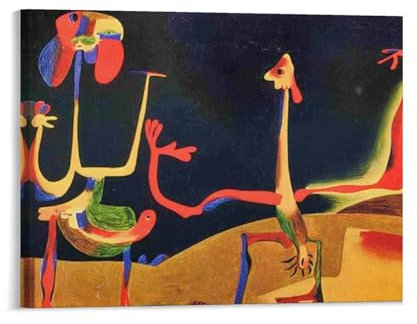 WANGLIDD Joan Miro Poster Mann und Frau, Kunstdruck, Wandfoto, Farbe, zum Aufhängen, Bild, Familie, Schlafzimmer, Dekoration, Geschenkrahmen, 20 x 25 cm
