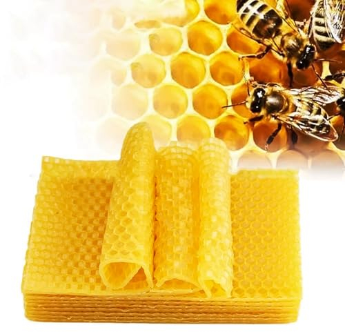 Begonia 30 velas de cera de abejas, 13 x 9 cm, placas de cera de abejas, fabricación de velas hechas a mano, cera de abeja pura