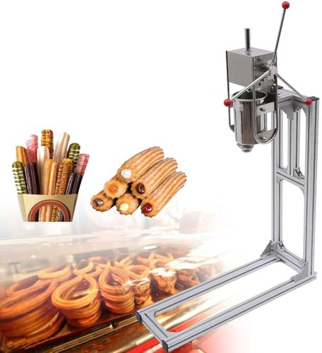 Macchina per churros, macchina per churros commerciale manuale spagnola da 3L/5L/7L, macchina per ciambelle, macchina per il riempimento verticale in acciaio inossidabile, macchina per dessert,5L