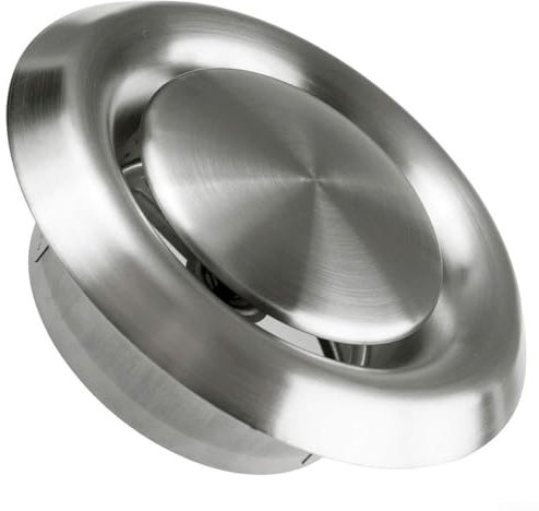 Rejilla de ventilación externa redonda de 100 mm a 150 mm, cubierta de rejilla de ventilación ajustable de acero inoxidable, salida de extractor para baño, oficina, cocina (150 mm)