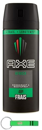 12 x Axe Africa deodorante e spray per il corpo – Body Spray per gli uomini 150 ml + portachiavi Beni Culinari