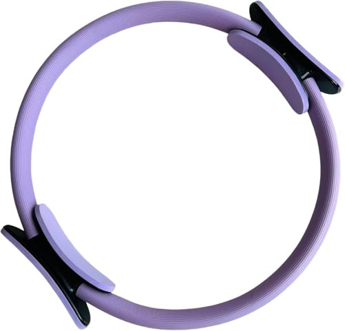 Pilates Fitness Ring,Double Handle Exercise Ring,Fitness Magical Ring,Core Balanced Pilates Resistance Ring,Pilates Magical Ring for Core Training,Toning Thighs,Abs and Legs Strong Toner (Purple)