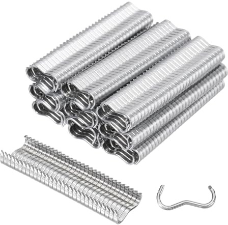 QUARKZMAN 600Pz Pinze Fascette Metalliche Clip M-Clips Anelli Pinze per Recinzione Pinze con Chiodi M Morsetti Clip Riparazione Connettori Saldatura Reti Polli Fili Gabbie