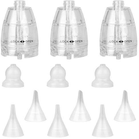 9pcs Nasal Aspirator Replacement Tips & 3 Plastic Replacement Heads, 3 Styles Silicone Nose Aspirator Tips Compatible with GROWNSY Watolt LittleTora HEYVALUE Cocobela HailiCare KIDIRA TEQIN X-Bosak