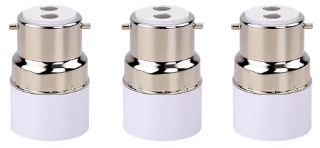 3 PCS B22 to E14 Socket Converter, Light Bulb Adapter, Bayonet to Small Screw Converter, BC to SES Converter, Heat Resistant, 0-250V, Easy Install, for LED, Halogen, CFL Bulbs