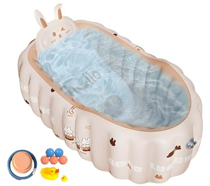 Aufblasbare Badewanne Für Kleinkind Rutschfest, tragbar, faltbar für Kinder | Aufblasbare tragbare Babybadewanne, Luftpumpe, Badespielzeug für Sohn, Tochter, Outdoor, Reise, Urlaub, Ba