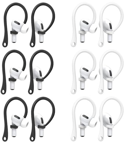 JYNXOR 6 Paires EarHook Compatible avec AirPods, Crochet Oreille pour Airpods 4, 3, 2, 1, Pro, Accessoires de Maintien Sécurisé pour Écouteurs, Crochets de Maintien TPU, Pour Sport Course Gym