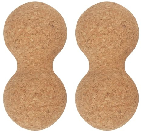 DECOMELODY 2 Stück Kork Erdnuss Massageball für Tiefengewebsmassage und Selbstmassage Tragbar Kompakt für Rücken und Fußmassage bei Fitness und Regeneration