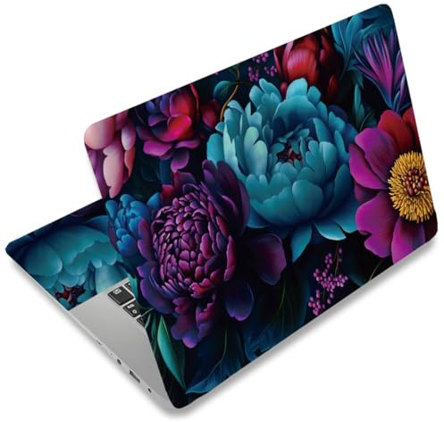SUPERDANT Fantasy Flowers Laptop Skin Sticker Decal Peony Universal Laptops Notebook Skin Sticker 12 13 13.3 14 15 15.4 15.6 Inches Vinyl Laptop Cover Stickers Removable Waterproof Notebook Protector