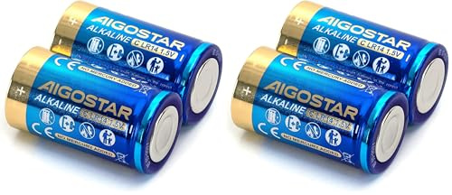 Pila alcalina C 1,5 V 2 Unidades, Ideal para Dispositivos eléctricos, Juguetes y Controles remotos. (Paquete de 2)