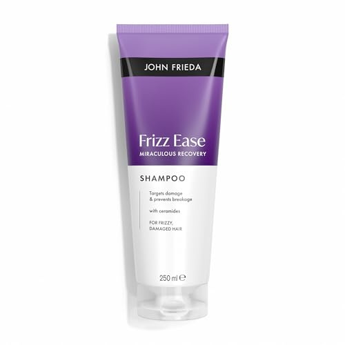 John Frieda Frizz Ease Miraculous Recovery Stärkendes Shampoo, repariert geschädigtes Haar und reduziert Locken, mit bruchfesten Ceramiden, stärkeres und weicheres Haar, vegane Formel, 250 ml