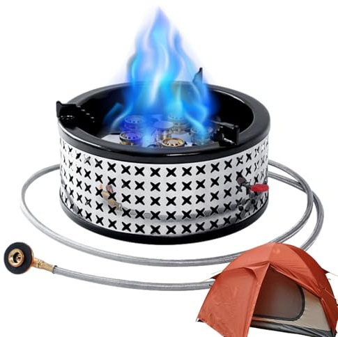 Camping Spis 15800W Hög Effekt Eldbrännare | Ryggsäckskök för Utomhustillagning Vandring Friluftsliv Picknick Grillning och Äventyr